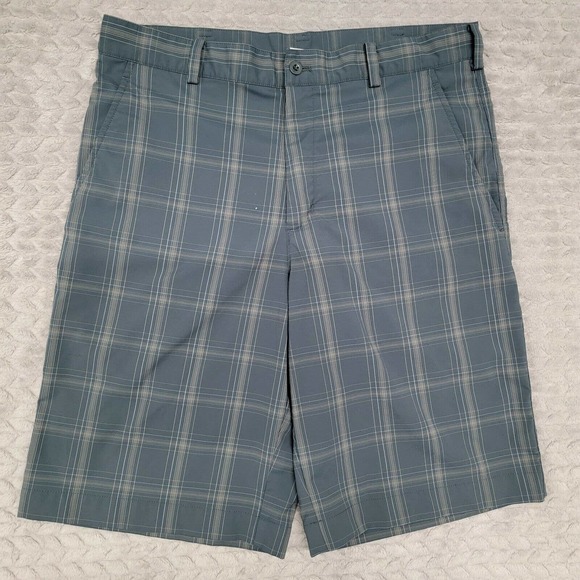 Nike Golf Mens Plaid Shorts‎ Dri Fit Size 32 Blue 372442 - Picture 1 of 10